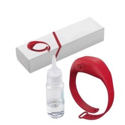 Bracelet distributeur de gel anti-septique rouge