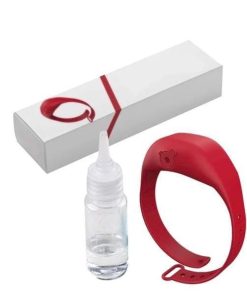 Bracelet distributeur de gel anti-septique rouge