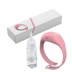 Bracelet distributeur de gel anti-septique rose