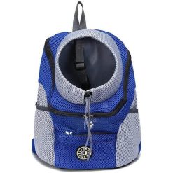 Sac à dos de transport pour chien et chat bleu