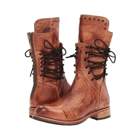 Bottes d'automne en cuir pour femmes