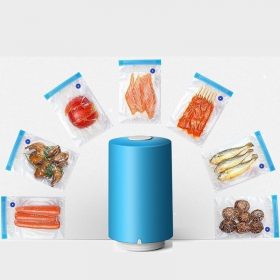 Machine à Sceller la Nourriture Sous Vide Compacte Sans Fil - 5 Sacs Ziplock Conservation Fraîcheur Aliments