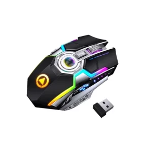 Souris de jeu sans fil rechargeable silencieuse 1600 dpi led rvb ergonomique