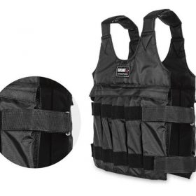 Gilet Militaire Lesté Réglable 30kg Poids Amovibles Musculation Fitness Unisexe Résistant Noir