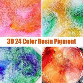 Kit de pigments en résine époxy, 24 couleurs encre d'art colorant pour la fabrication de bijoux et moule