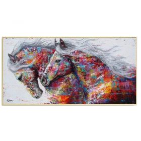 Tableau chevaux art abstrait moderne