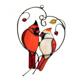 Cardinaux oiseaux vitrail pour décorez votre maison