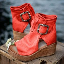 Sandales texane rouge