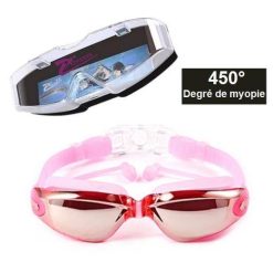 Lunettes de natation myopie rose