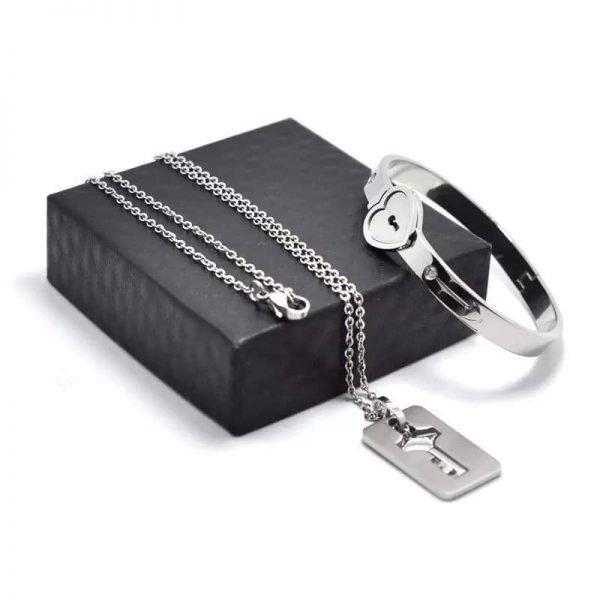 Bracelet Magnétique Avec Serrure En Forme De Cœur 1 Paire Breloques
