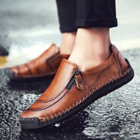 Chaussures en cuir à glissière  pour hommes