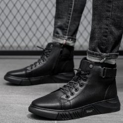 Bottes orthopédiques en cuir au pied