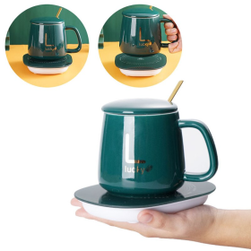 Chauffe-tasses et soucoupes à café avec coussin chauffant automatique