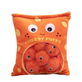 Oreiller cheesy-puffs | Sac de jouets en peluche pour enfants