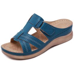 sandale-orthopedique-femme bleu
