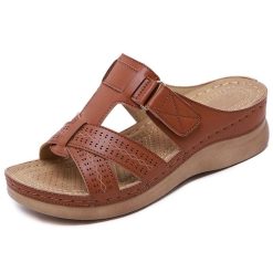 sandale-orthopedique-femme marron