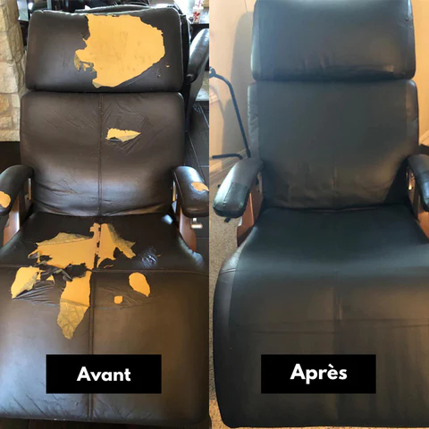 Avant et après utilisation du patch en cuir