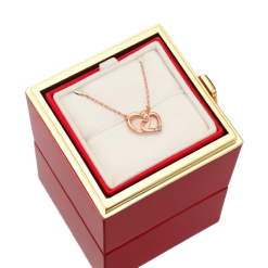 Coffret rose éternelle avec collier