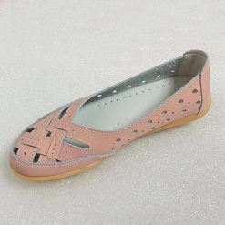 Ballerines en cuir confortables pour femme brun
