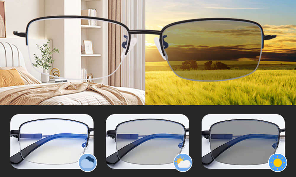 Lunettes Intelligentes Yiffany avec lentilles multifocales pour une vision claire à toutes distances.