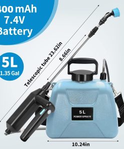 Pulvérisateur électrique Kevsuvqin avec batterie de 7,4 V et 2400 mAh.