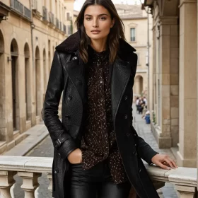 Manteau 3/4 élégant en cuir Juli Atelier