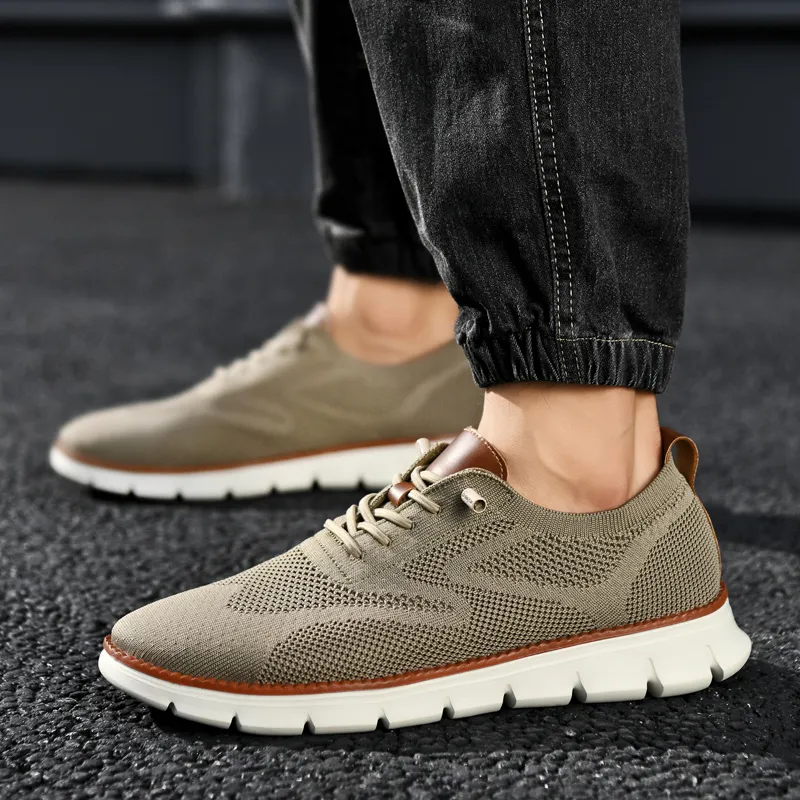 Chaussures orthopédiques Urbano pour homme en maille respirante noire, grandes pointures