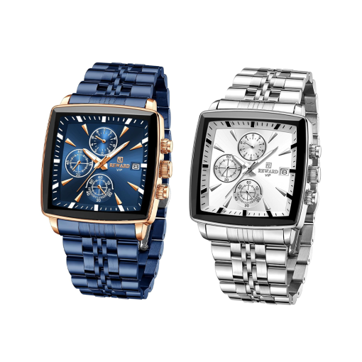 Montre REWARD homme avec bracelet acier inoxydable ajustable