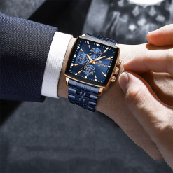 Montre REWARD homme rectangulaire avec chronographe