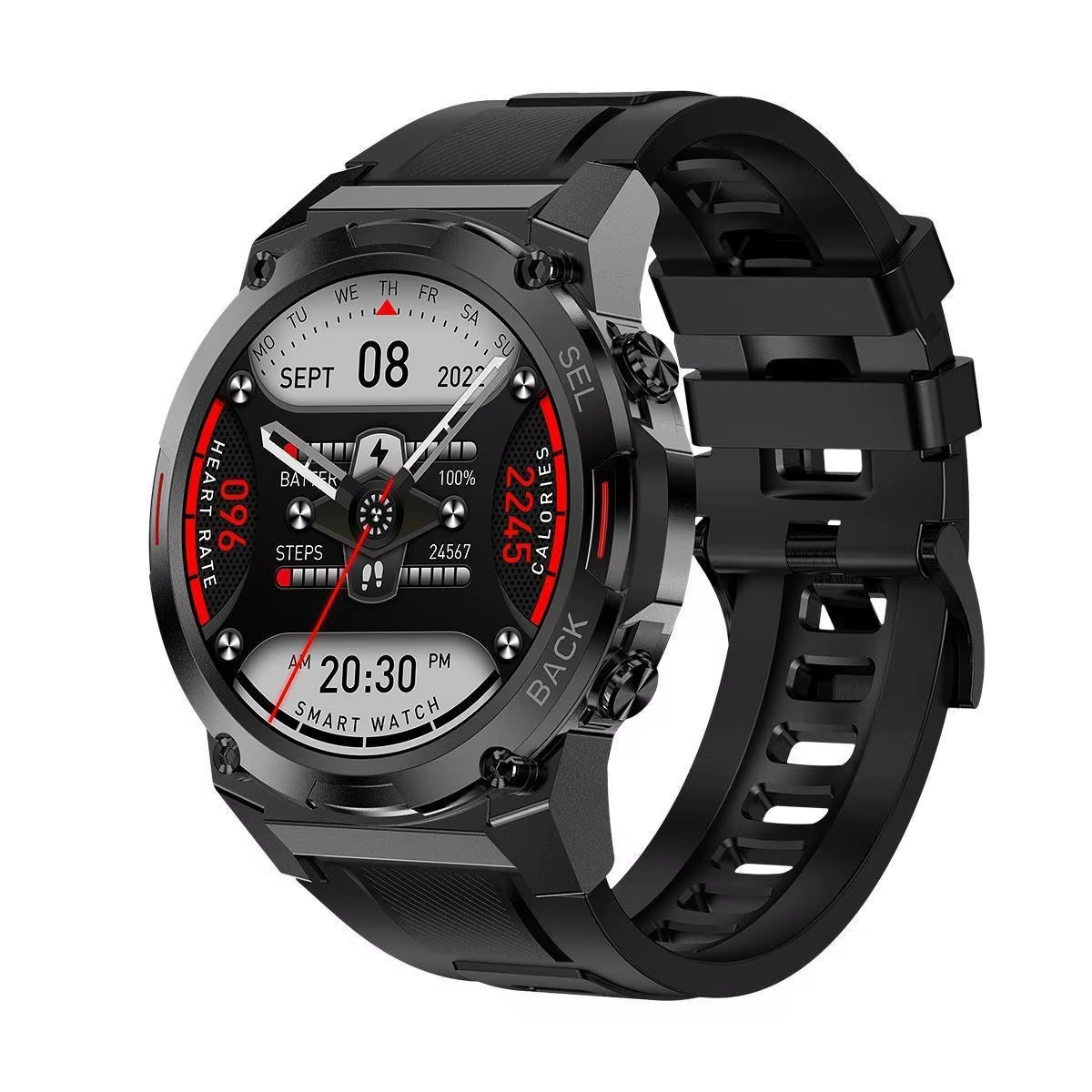 Cadran personnalisable de montre connectée homme avec affichage clair