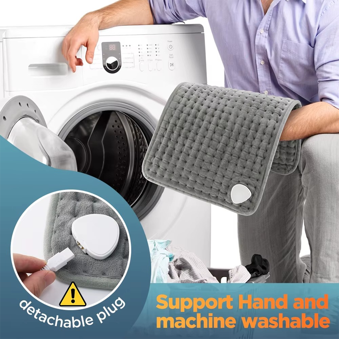 Utilisation du coussin chauffant sur le dos et les jambes.