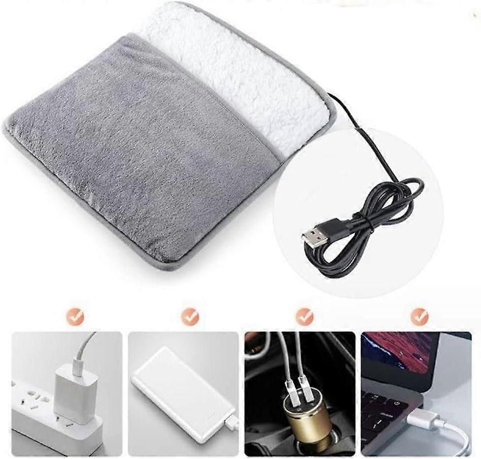 Gros plan sur la texture en flanelle du chauffe-pieds USB