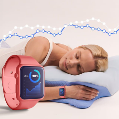 Vue du dessus de l’oreiller montrant les zones de soutien intégrées.