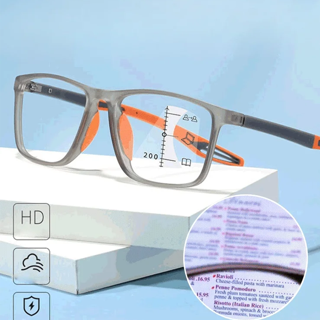 Vue latérale des lunettes de lecture sportives Faguocyb montrant les branches légères