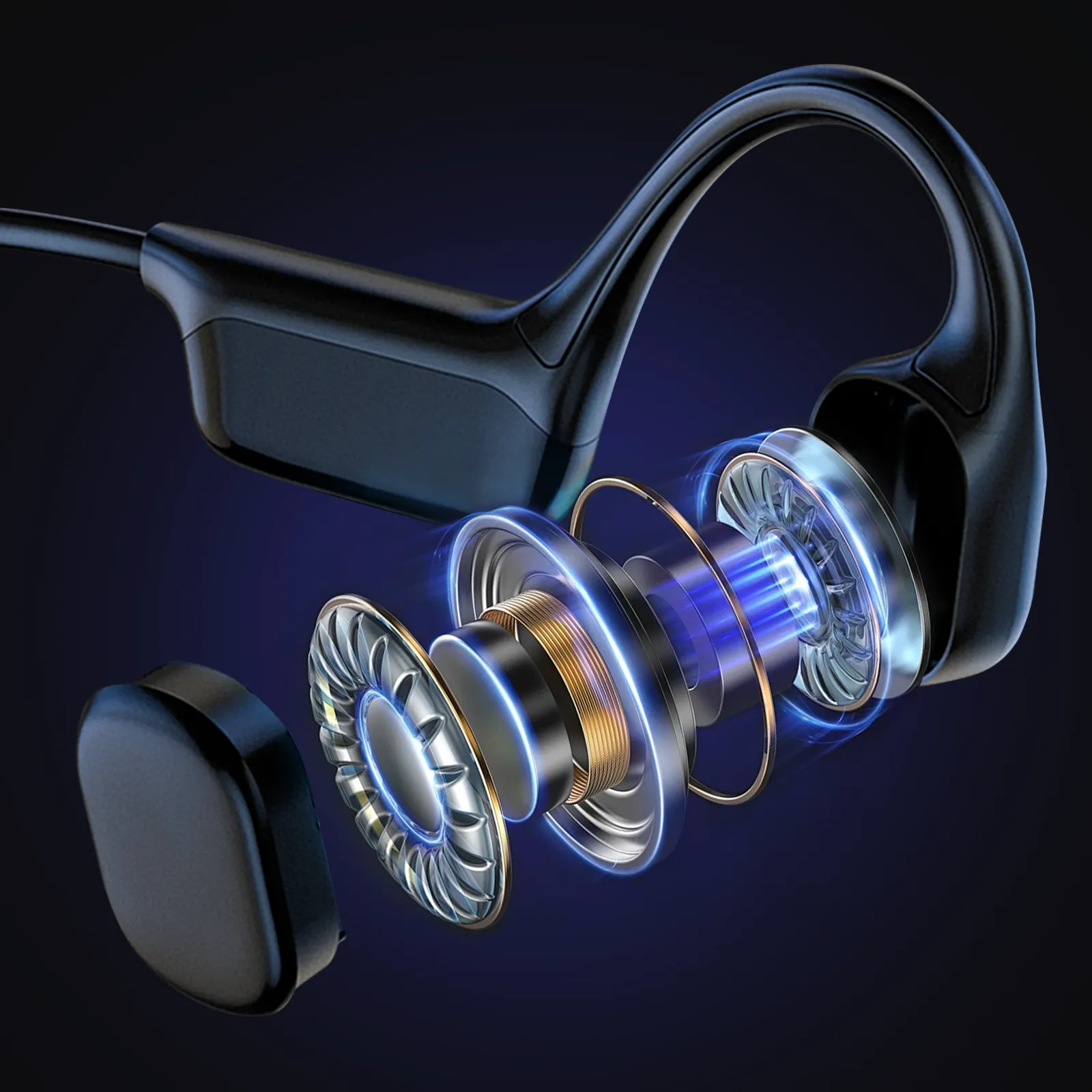 Casque à conduction osseuse Inductivv porté de face