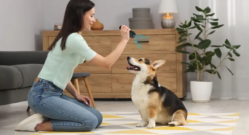 en Action de dressage de mon chien 