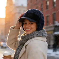 Alternative view of Yooje Bonnet d'hiver ultra-chaud avec protection des oreilles