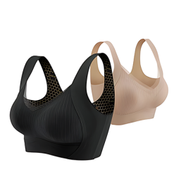 misslim-bra-lot-2-noir-chair-vue-ensemble.jpg — Vue d’ensemble du lot de deux soutiens-gorge noir et chair posés à plat