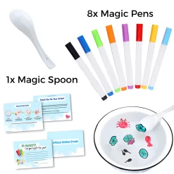 Jeu stylo effaçables à base d'eau flottant outil de peinture à l'huile pour enfants brosse ensemble de dessinss - 8x Marqueurs magiques