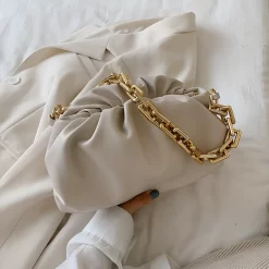 Sac de luxe chaine en or pour femmes - Blanc