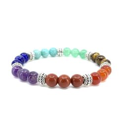 Bracelet "7 chakras" triple en pierres naturelles