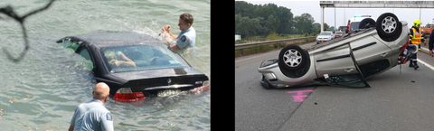 Accident de voiture sur la route 